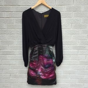 Nicole Miller Leila Silk Blend Water Metal Dress